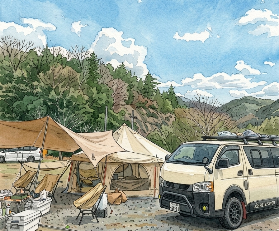 安室ダムキャンプ場｜車中泊×テント泊で叶える、贅沢な時間を過ごせる場所