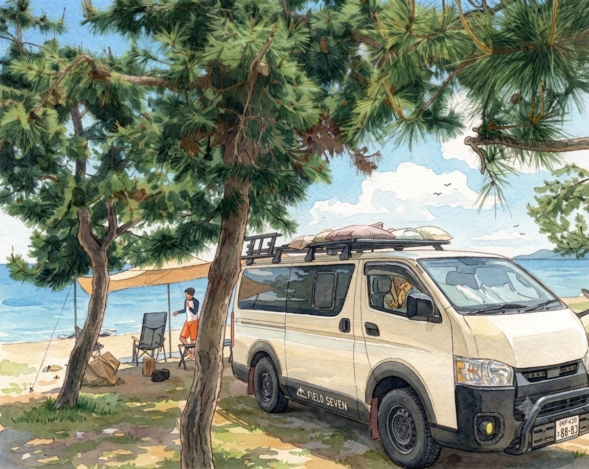 高木浜オートキャンプ場｜奥琵琶湖の白砂青松で過ごす、水辺の夏キャンプ完全ガイド【滋賀】