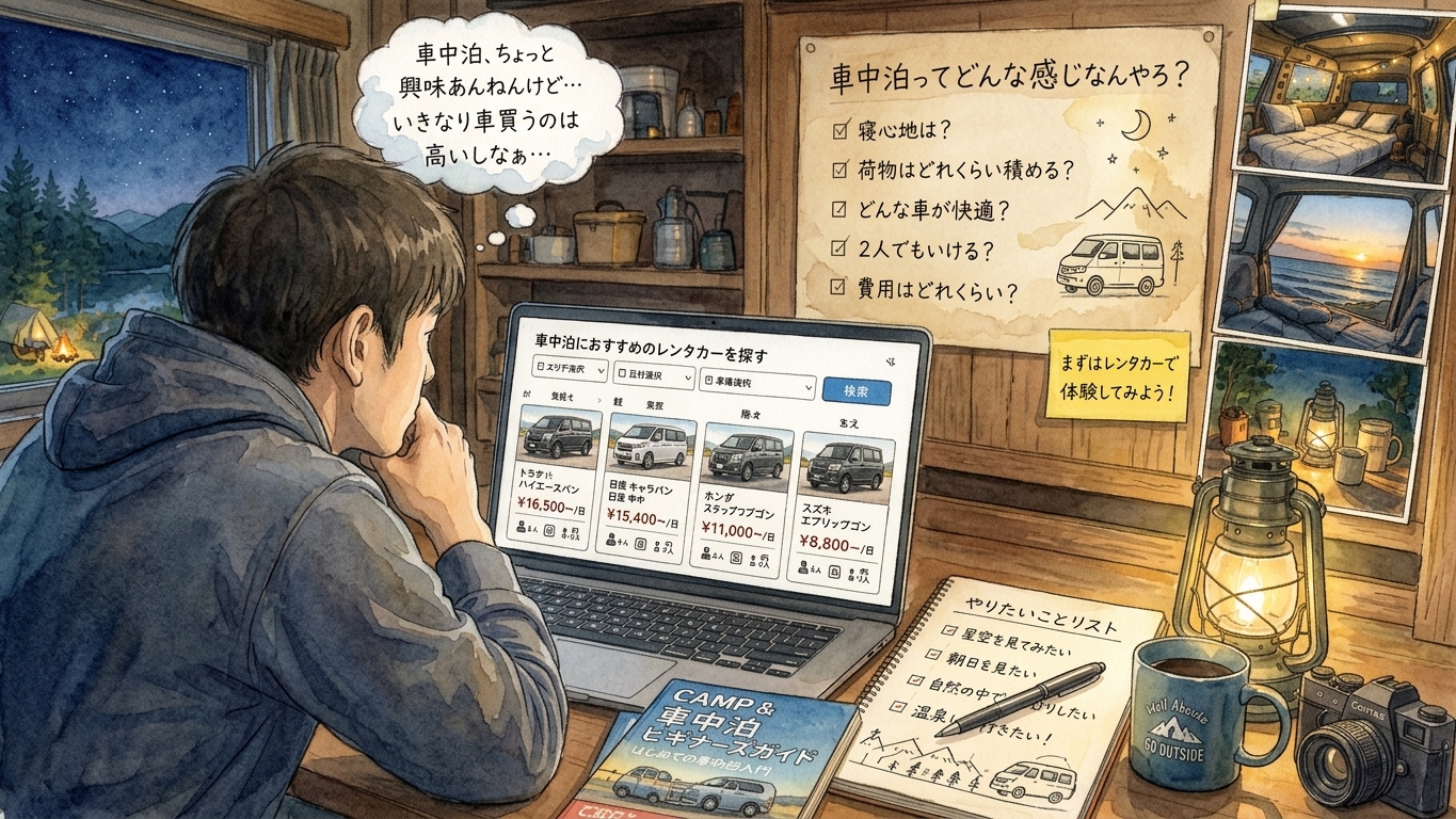 買う前に借りろ｜車中泊レンタルの正解と、普通のレンタカーで寝るのが「グレー」な理由