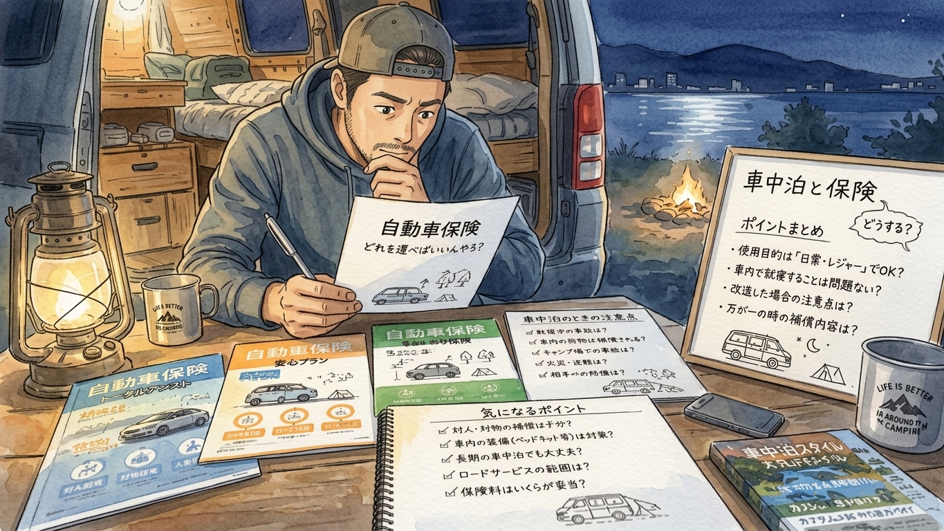 車中泊するときの自動車保険｜積んでるポータブル電源は補償される？レッカー距離の落とし穴