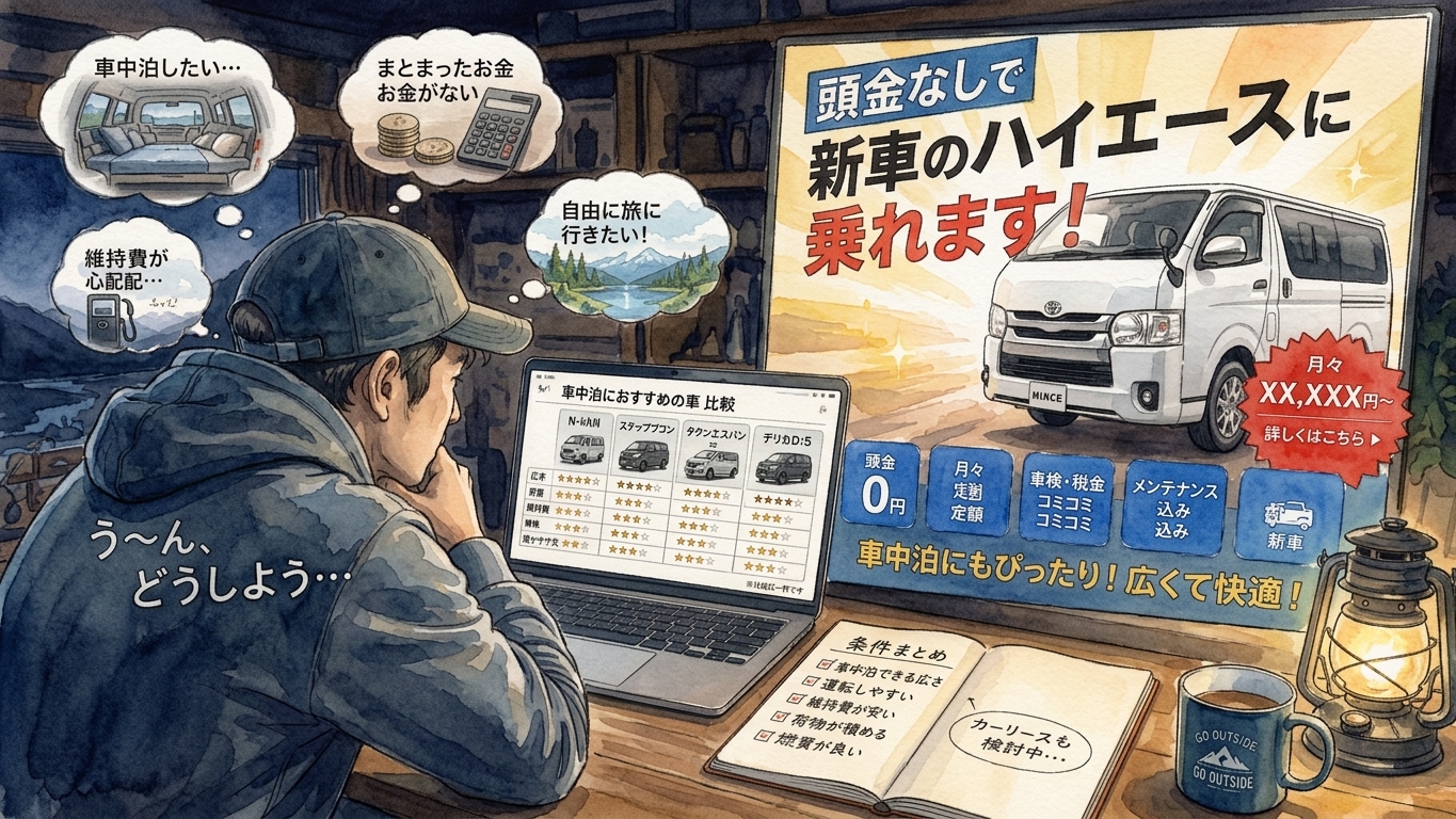 車中泊にカーリースはアリ？「残価設定あり」で詰む理由と、もらえるプラン一択の話