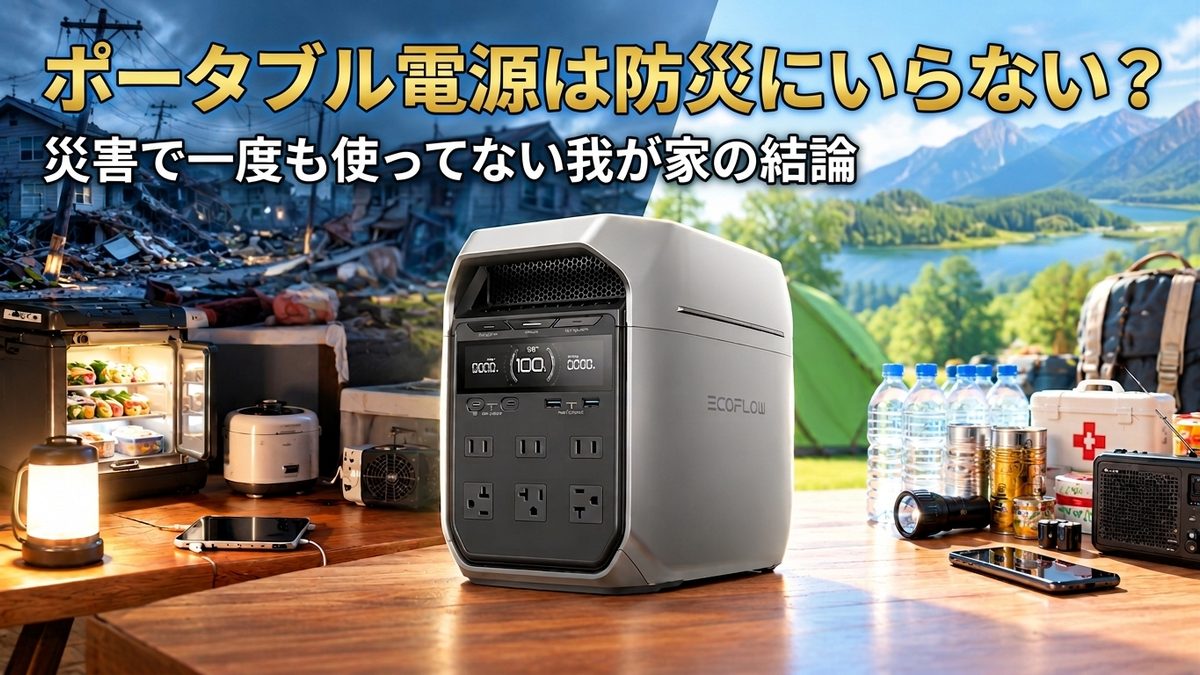 ポータブル電源は防災にいらない？災害で一度も使ってない我が家の結論